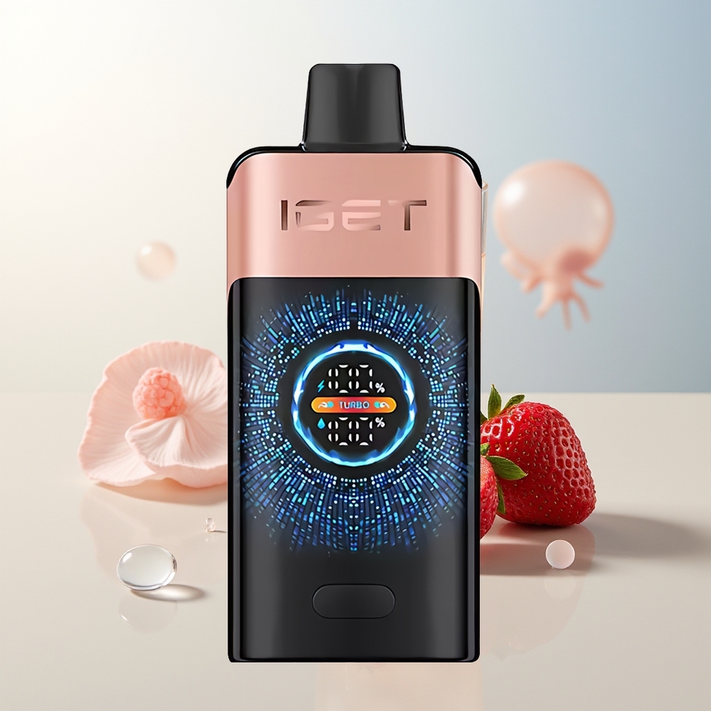 IGET ONE 12000 Puffs Jednokratna Vape Jagoda Malina 2700 mAh Veliki Zakrivljeni Zaslon u Boji