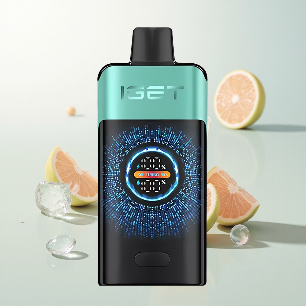 IGET ONE 12000 Puffs Jednokratna Vape Planinski Izvor Peppermint Led s 2700 mAh Baterijom i Velikim Zakrivljenim Ekranom u Boji