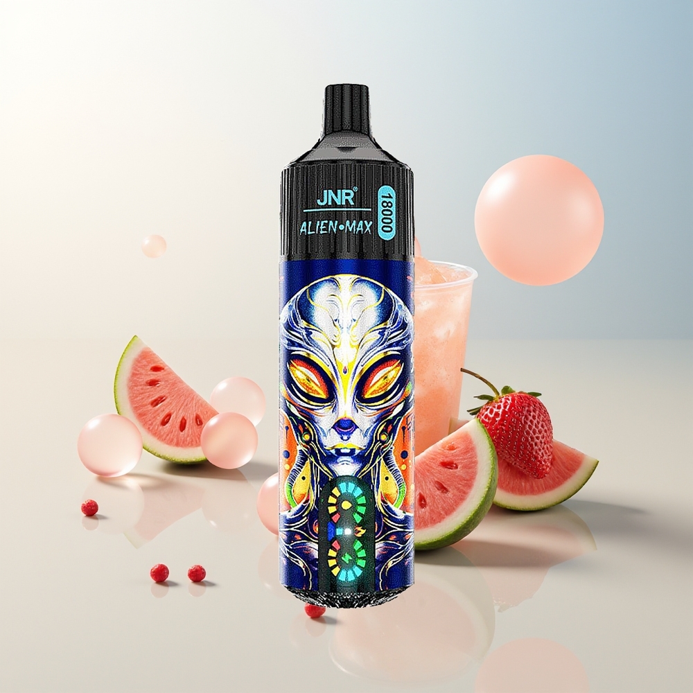 JNR Alien Max 18000 Puffs Dvostruka Mreža i Dvostruka Jezgra Jagoda Lubenica Bubblegum