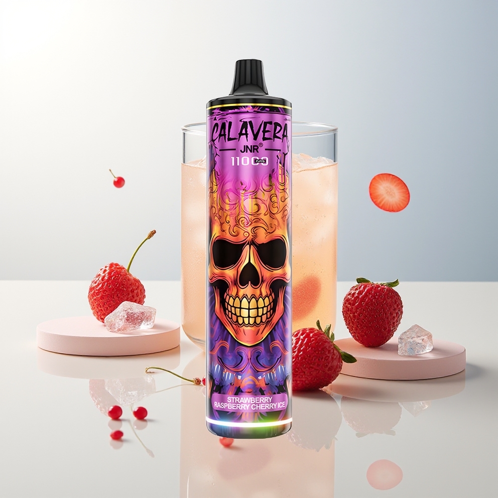 JNR Calavera 11000 Puffova Jednokratna Vape Jagoda Malina Trešnja Led s 850 mAh Baterijom i 21ml Tekućine