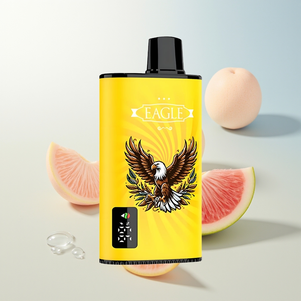 JNR EAGLE Smart 23000 Pufova Jednokratna Vape Breskva Mango Lubenica s Digitalnim Zaslonom i 10ohm Mesh Coil