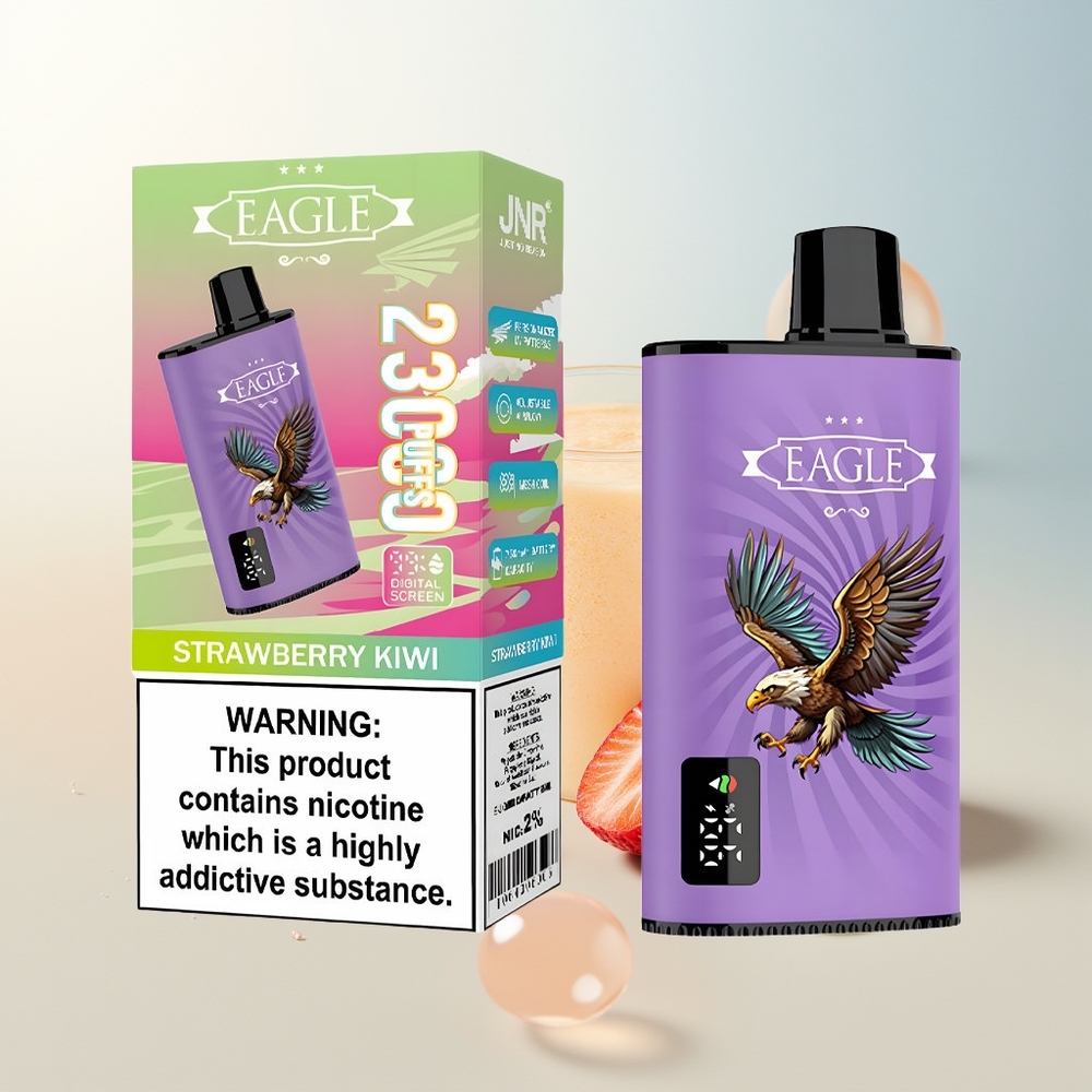 JNR EAGLE Smart 23000 Pufova Jednokratna Vape Jagoda Kivi s Digitalnim Ekranom i 25ml Tekućine