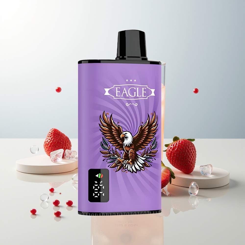 JNR EAGLE Smart 23000 Pufova Jednokratna Vape Jagoda Led s Digitalnim Ekranom i 25ml e-Tekućine