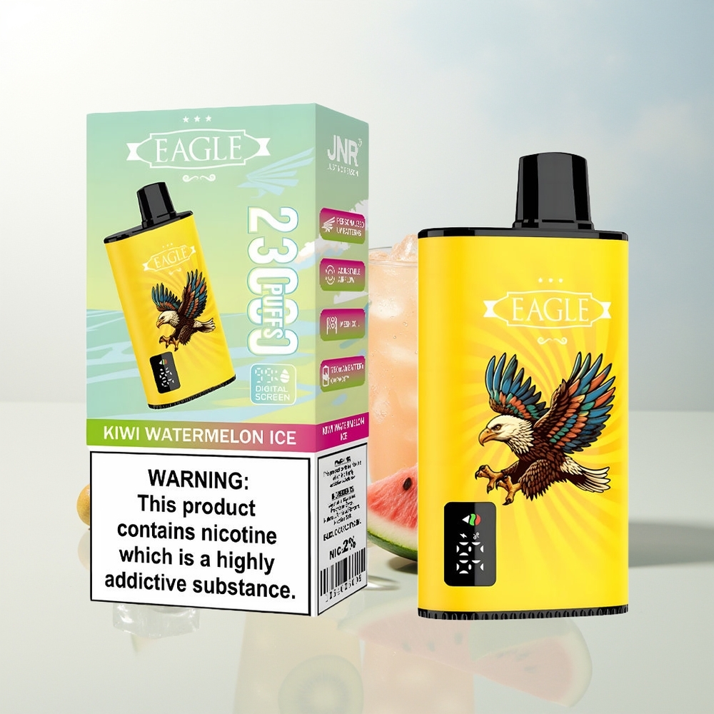 JNR EAGLE Smart 23000 Pufova Jednokratna Vape Kivi Lubenica Led s Digitalnim Ekranom i 25ml Tekućine