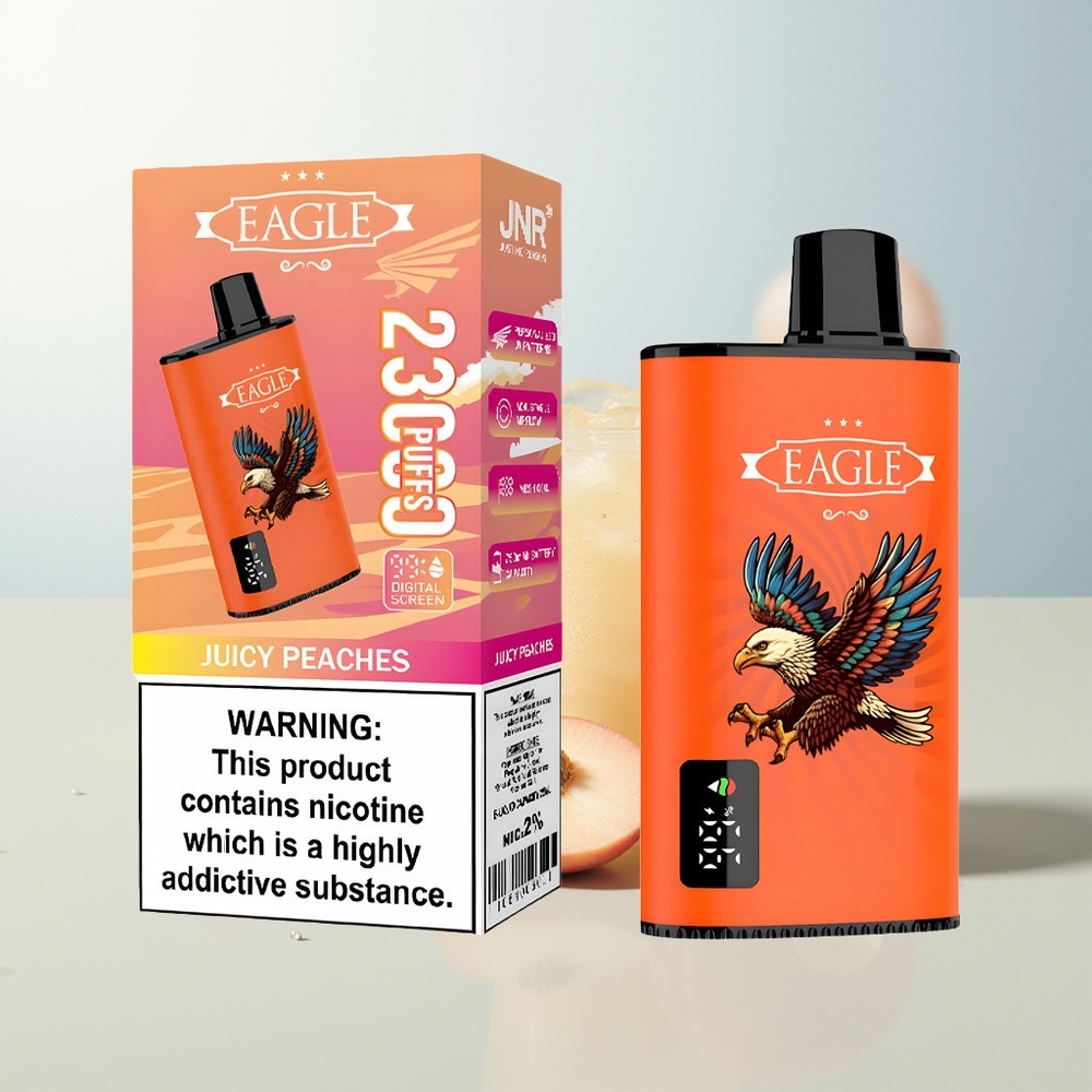 JNR EAGLE Smart 23000 Pufova Jednokratna Vape Sočne Breskve s 25ml Tekućine i 10ohm Mesh Coil