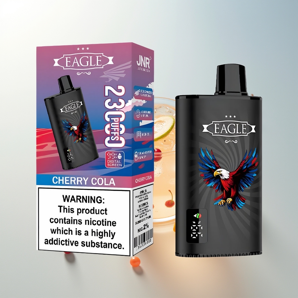 JNR EAGLE Smart 23000 Pufova Jednokratna Vape Trešnja Cola s Digitalnim Ekranom i 10ohm Mesh Coil