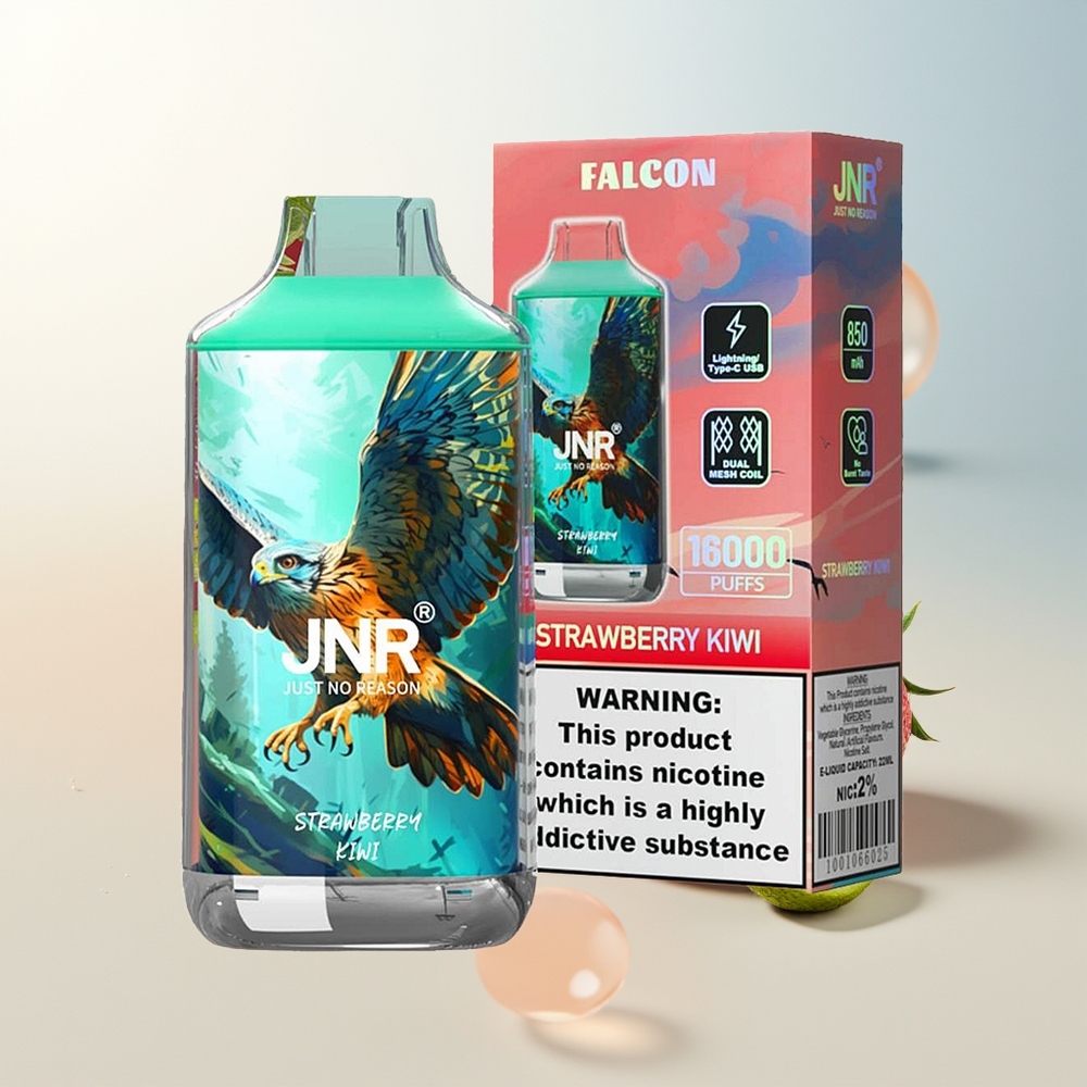 JNR Falcon 16000 Puffs Jagoda Kivi 850 mAh Dual Mesh Coil
