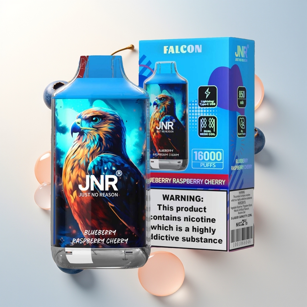 JNR Falcon 16000 Puffs Jednokratna Vape Borovnica Malina Trešnja 850 mAh Dual Mesh Coil