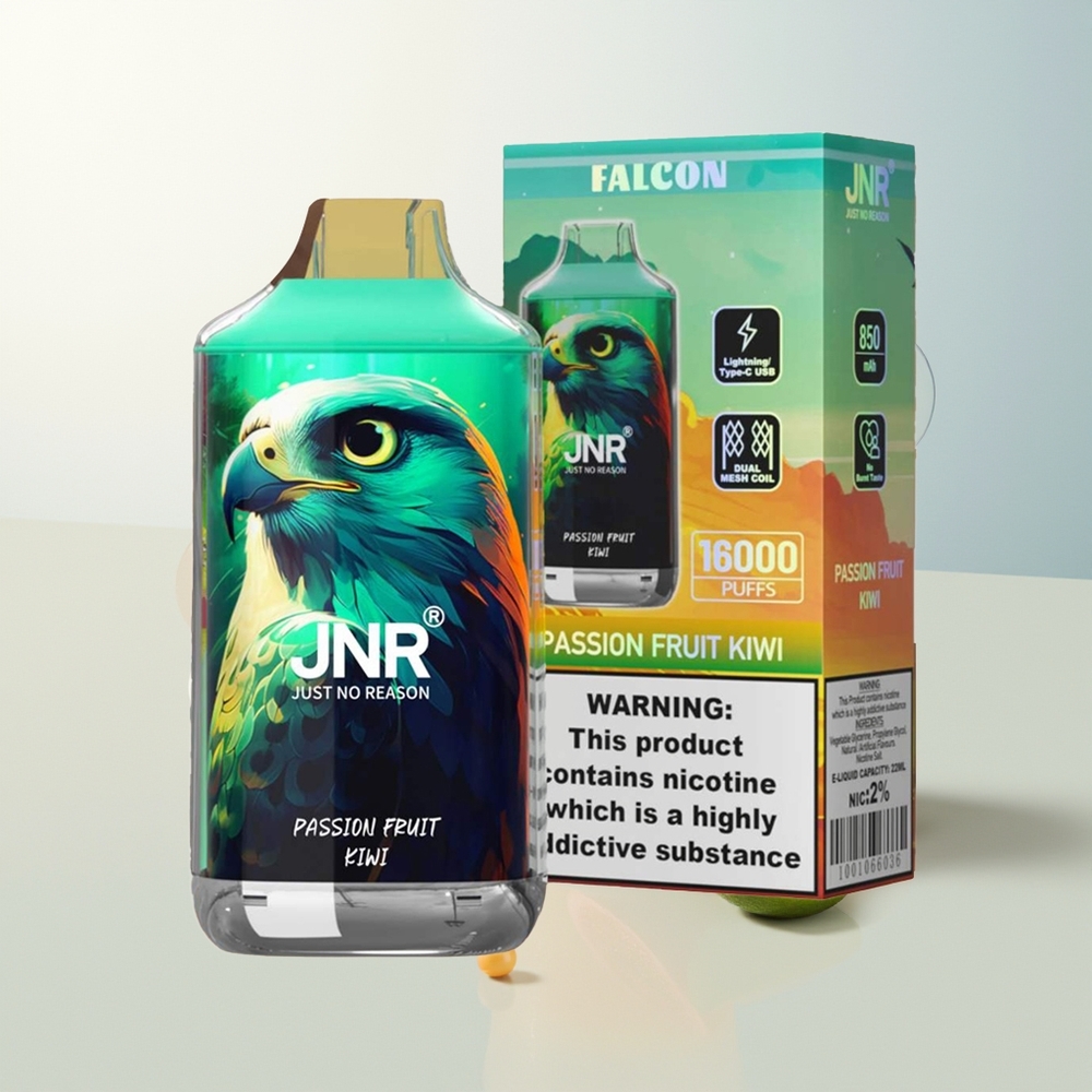 JNR Falcon 16000 Pufova Jednokratna Vape Marakuja Kivi 850mAh Dual Mesh Coil