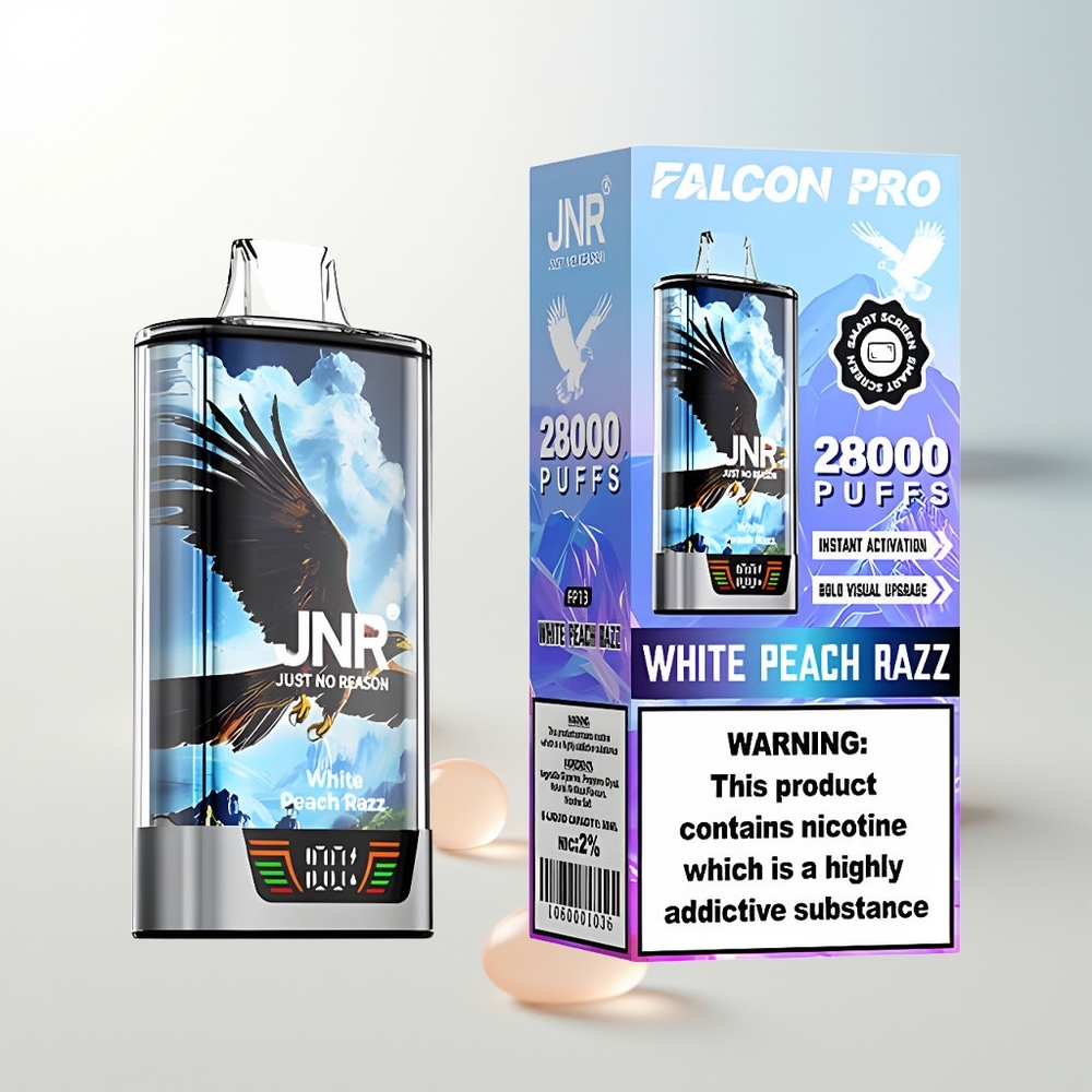 JNR Falcon Pro 28000 Jednokratna Vape Bijeli Breskva Razz 30ml 950mAh
