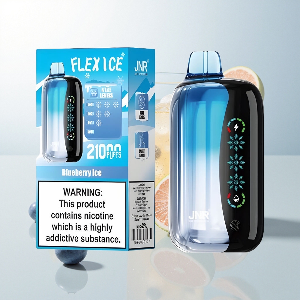 JNR Flex Ice 21000 Pufova Jednokratna Vape Borovnica Led s Prilagodljivim Ledom i Dual Mesh 12 Ohm