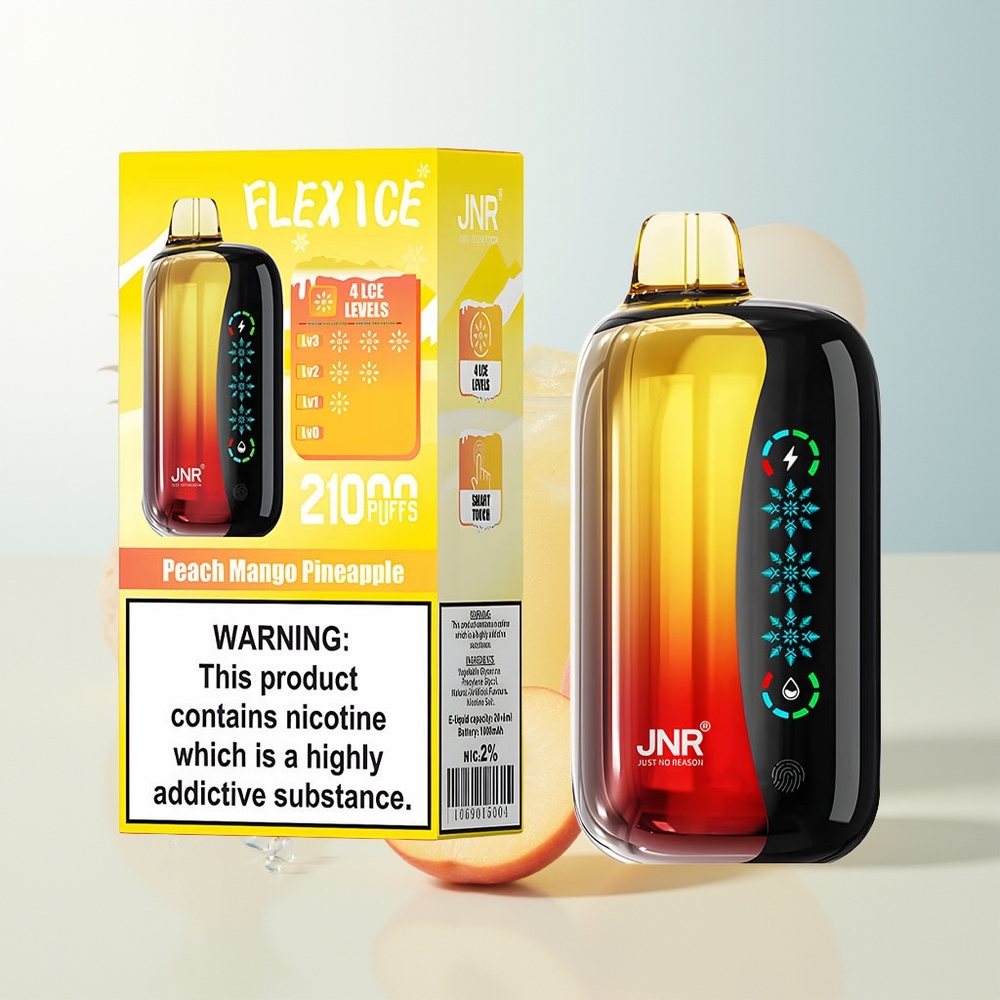 JNR Flex Ice 21000 Pufova Jednokratna Vape Breskva Mango Ananas Prilagodljiv Ice Tipka Zaslon