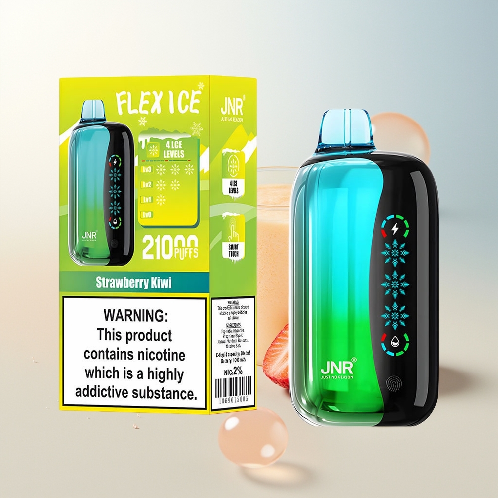 JNR Flex Ice 21000 Pufova Jednokratna Vape Jagoda Kivi Prilagodljivi Led i Prilagodljivi Protok Zraka