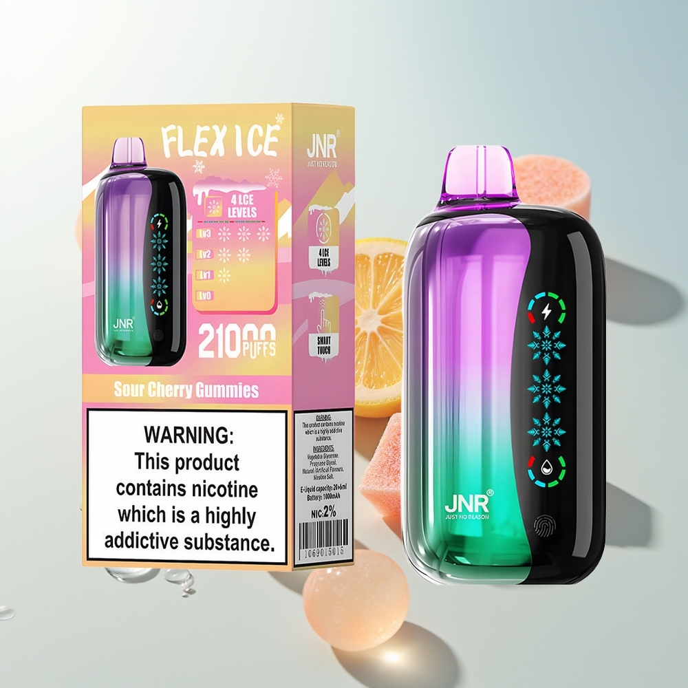JNR Flex Ice 21000 Pufova Jednokratna Vape Višnja Žele Bombice s Prilagodljivim Ice i Touch Screen
