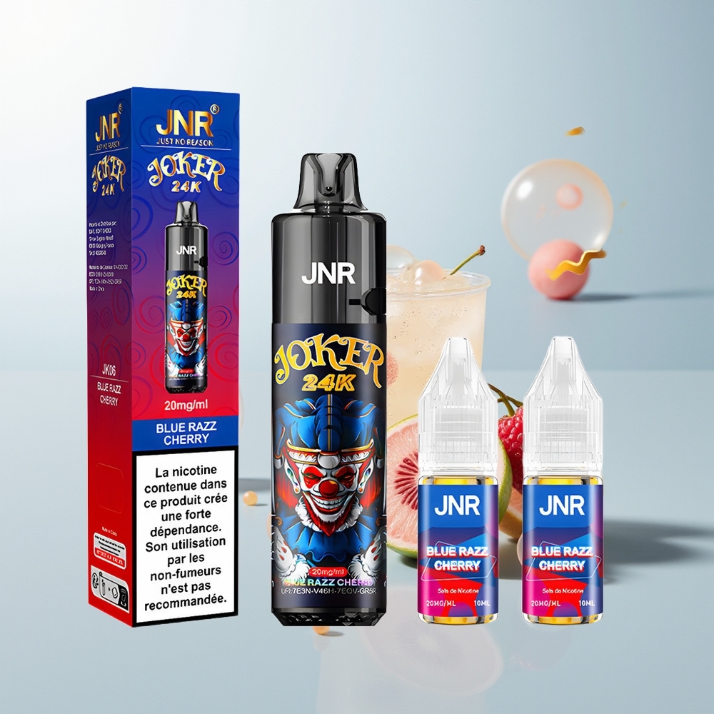 JNR Joker 24000 Puffova Jednokratna Vape Plava Malina Trešnja + 800mAh Baterija + 2 Nikotina