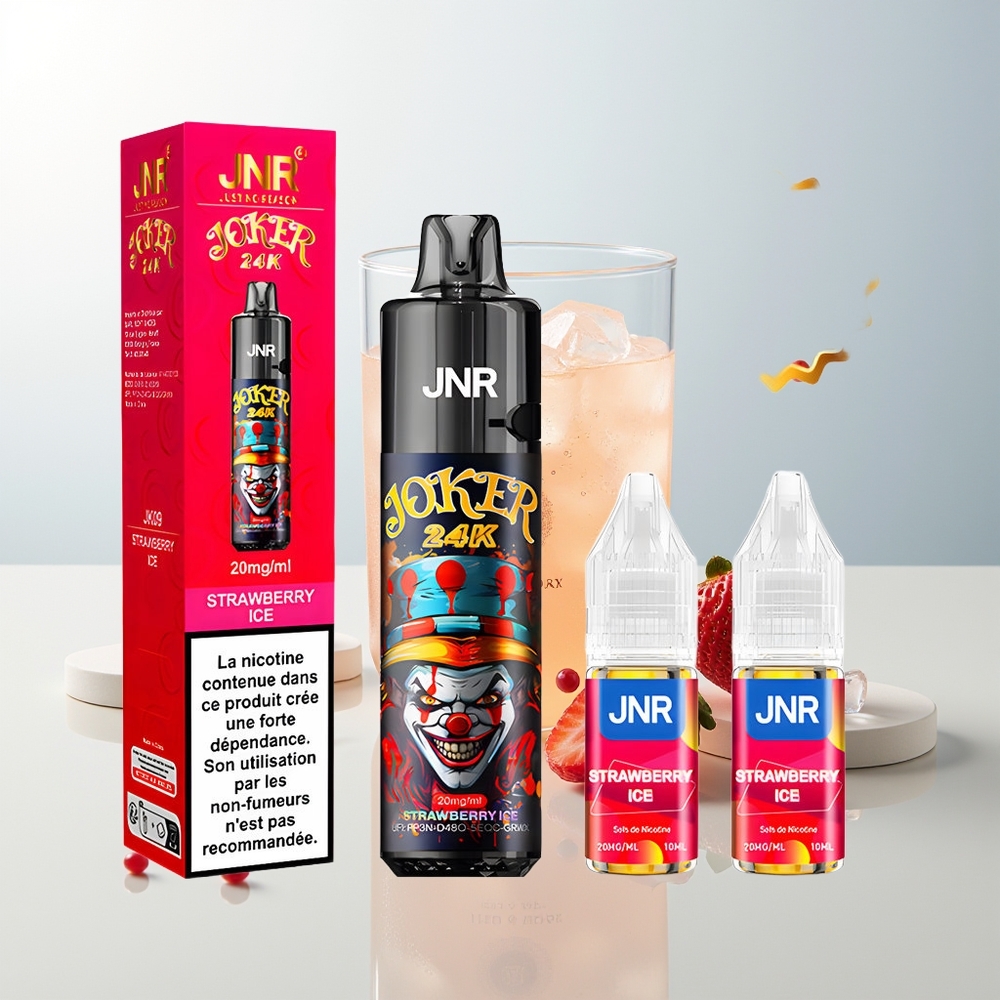 JNR Joker 24K Puffova Jednokratna Vape Jagoda Led + 800mAh Baterija