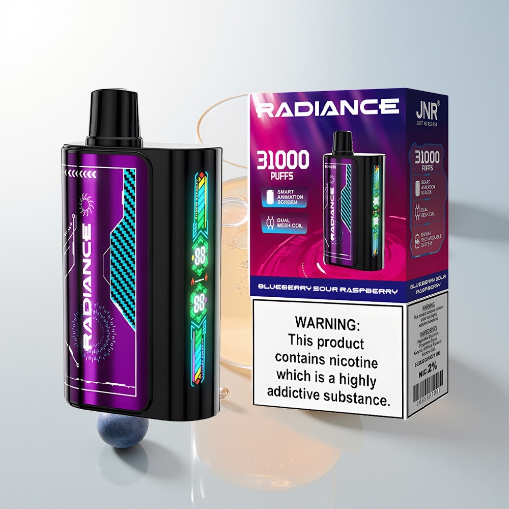 JNR Radiance 31000 Puffova Jednokratna Vape Borovnica Kisela Malina Dual Mesh Coil Type-C