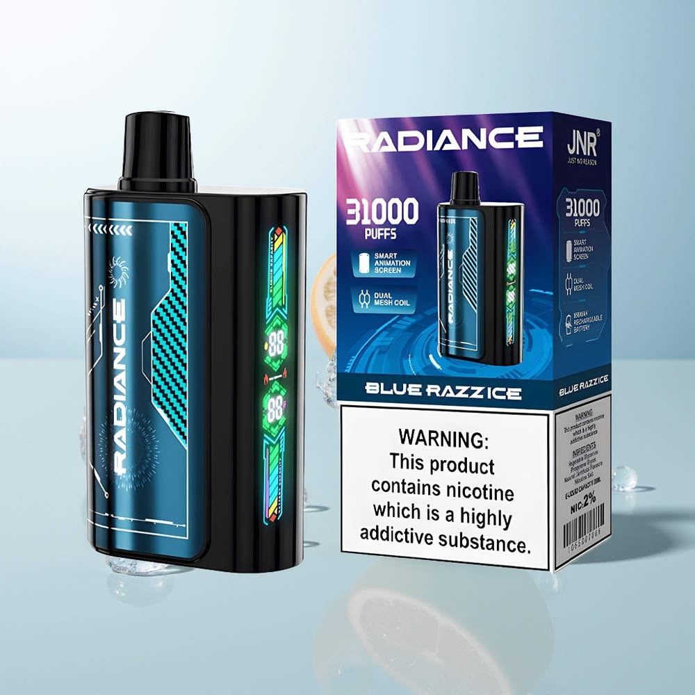 JNR Radiance 31000 Pufova Jednokratna Vape Plavi Razz Led + Dual Mesh Coil + 950 mAh Baterija