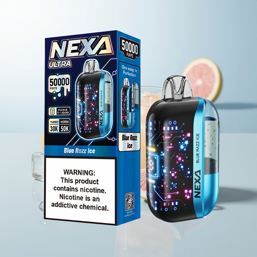 NEXA Ultra 50000 Pufova Jednokratna Vape Plavi Jagoda Led s 20ml Punjenja i 800mah Baterijom