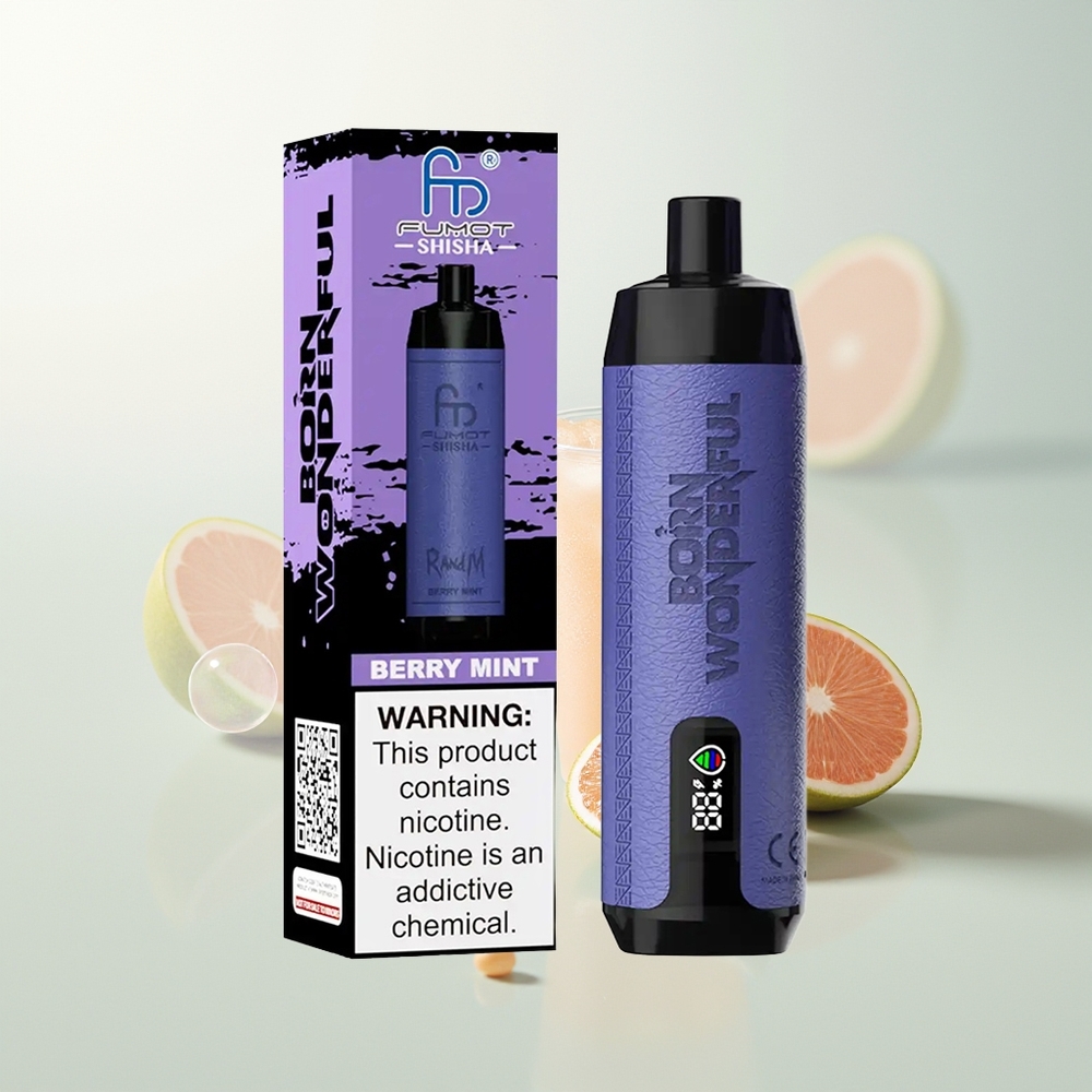 RandM Fumot Shisha 10000 Puffova Jednokratna Vape Bobica Metvica s 18ml Prefilled e-liquid i 05 Nikotina