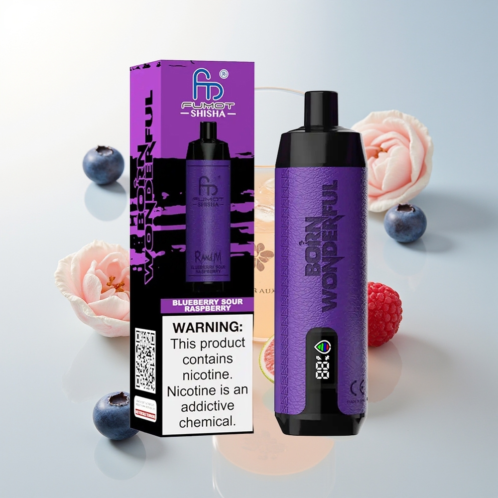 RandM Fumot Shisha 10000 Puffova Jednokratna Vape Borovnica-Kisela Malina s 18ml Tekućine i 05 Nikotina