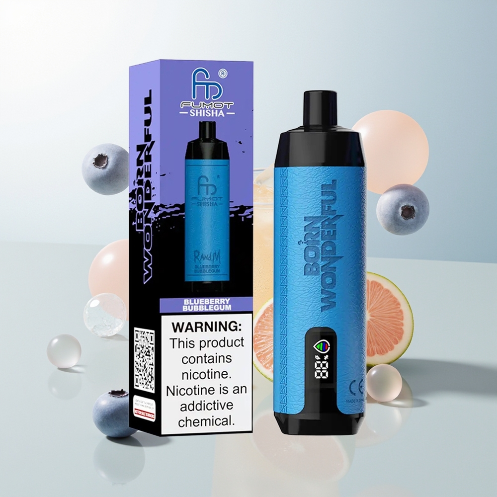 RandM Fumot Shisha 10000 Puffova Jednokratna Vape Borovnica Žvakaća Guma 18ml 06ohm Mesh Coil