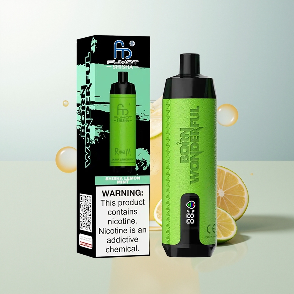 RandM Fumot Shisha 10000 Puffs Jednokratna Vape Limeta Limun s 05 Nikotina i LED Indikatorom