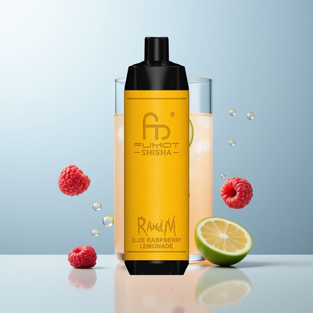 RandM Fumot Shisha 10000 Puffs Jednokratna Vape Plava Malina Limunada s 18ml Prefilled e-liquid i 05 Nikotina