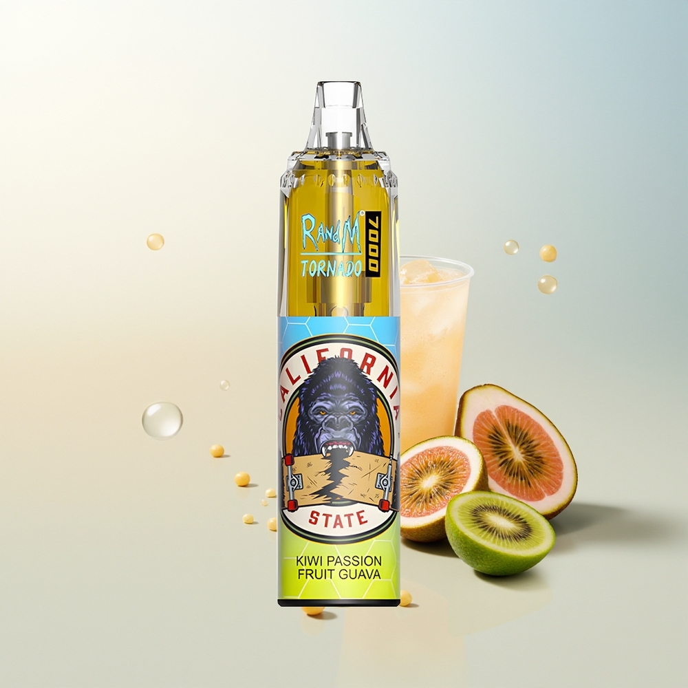 RandM Fumot Tornada 7000 Pufova Jednokratna Vape Kiwi Marelice Guava 14 ML E-tekućina RGB Svjetlo