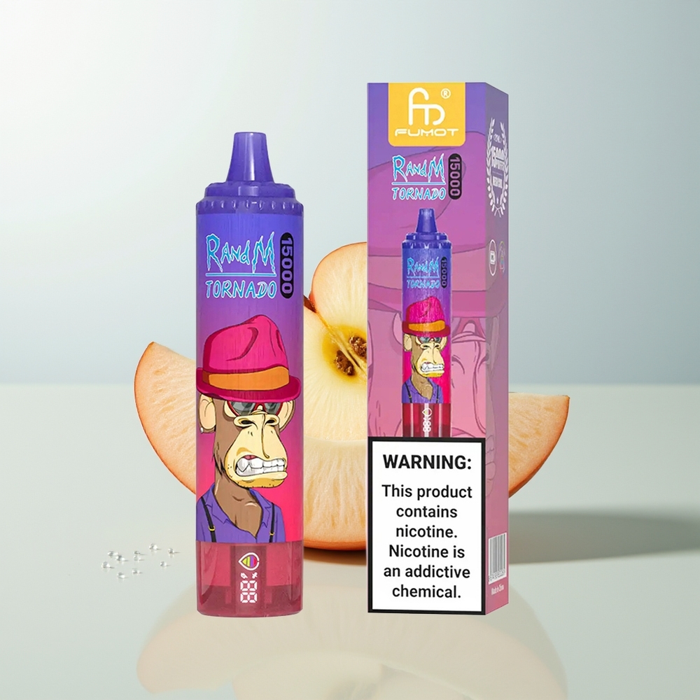 RandM Fumot Tornado 15000 Puffs 25ml Kisela Jabuka USB-C LCD