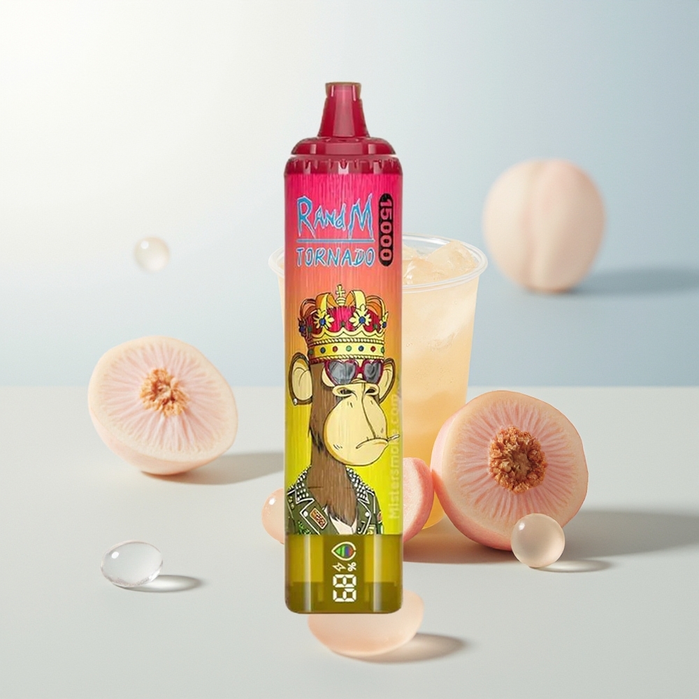 RandM Fumot Tornado 15000 Puffs Iced Breskva 25ml LCD