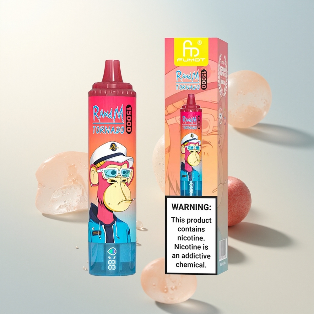 RandM Fumot Tornado 15000 Puffs Trešnja (Cherry) LCD Tip-C Punjenje