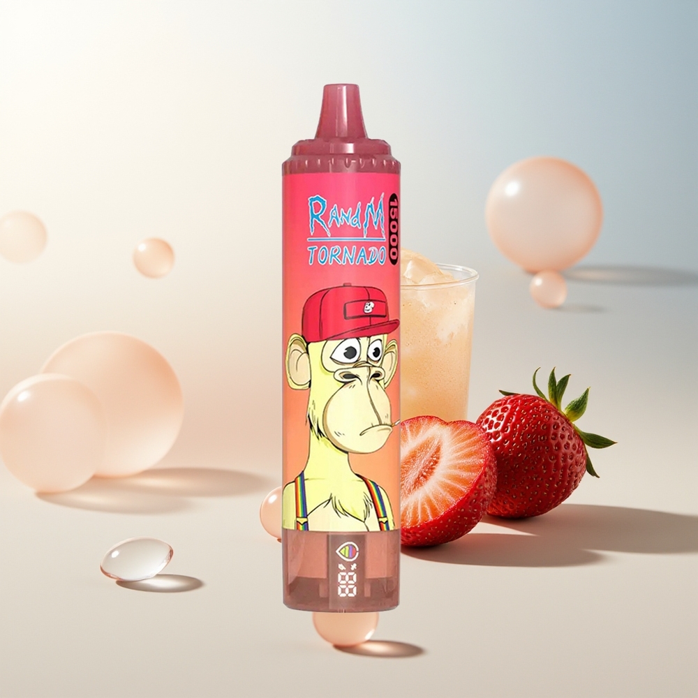 RandM Fumot Tornado 15000 Pufova Jednokratna Vape Jagoda Crveni Bik 25ml LCD
