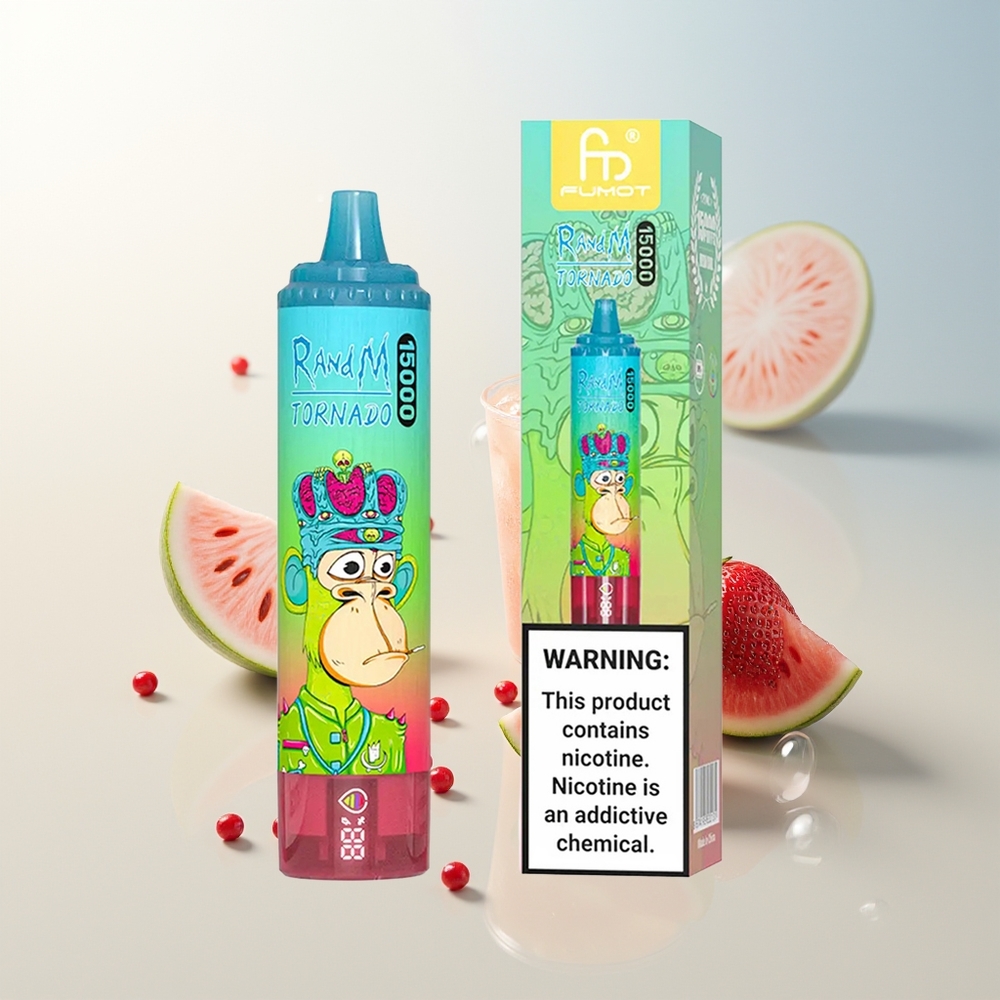 RandM Fumot Tornado 15000 Pufova Jednokratna Vape Jagoda Lubenica 25ml LCD