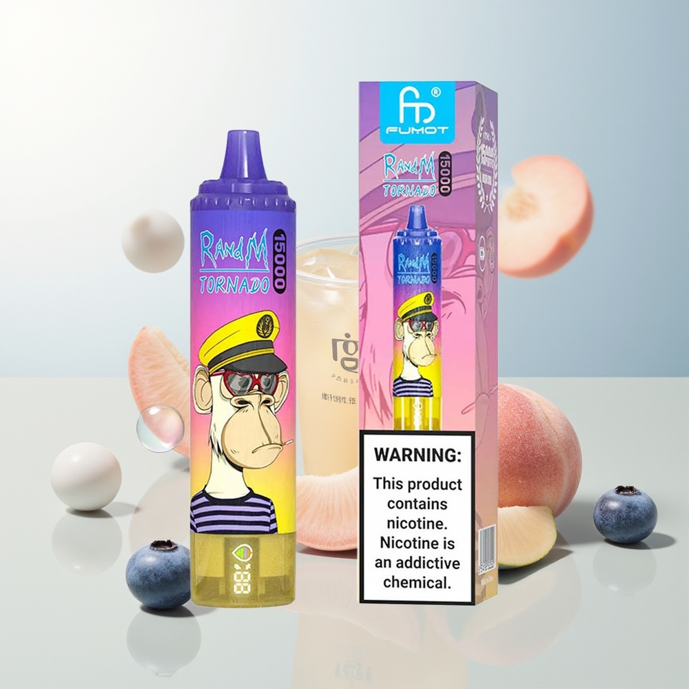 RandM Fumot Tornado 15000 Puhova Jednokratna Vape Breskva Borovnica Bombonica 25ml 850mAh