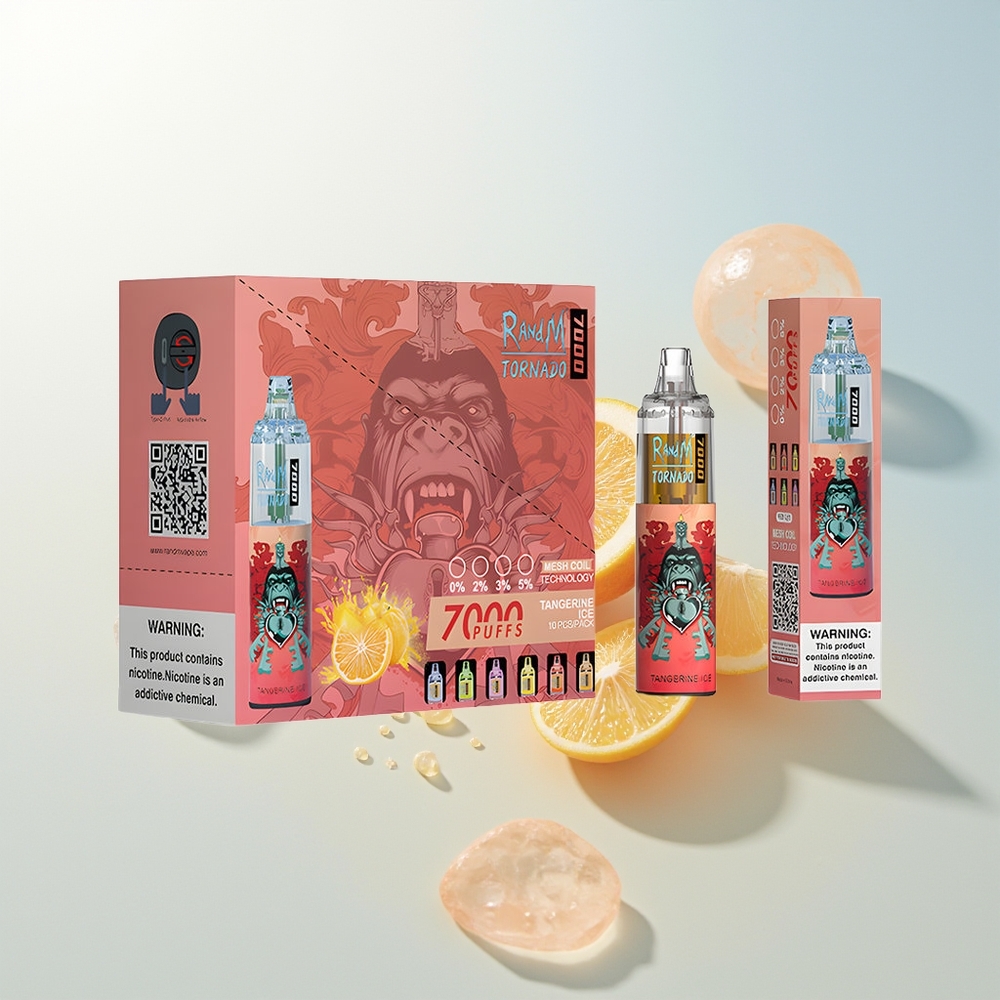 RandM Fumot Tornado 7000 Puffova 14 ML Napitka Jednokratna Vape Tangerina Led