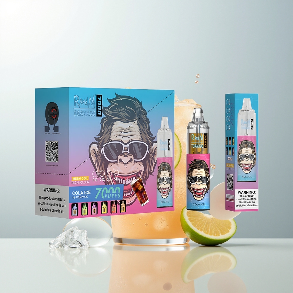 RandM Fumot Tornado 7000 Puffova Jednokratna Vape Cola Led 14ML Mesh Coil