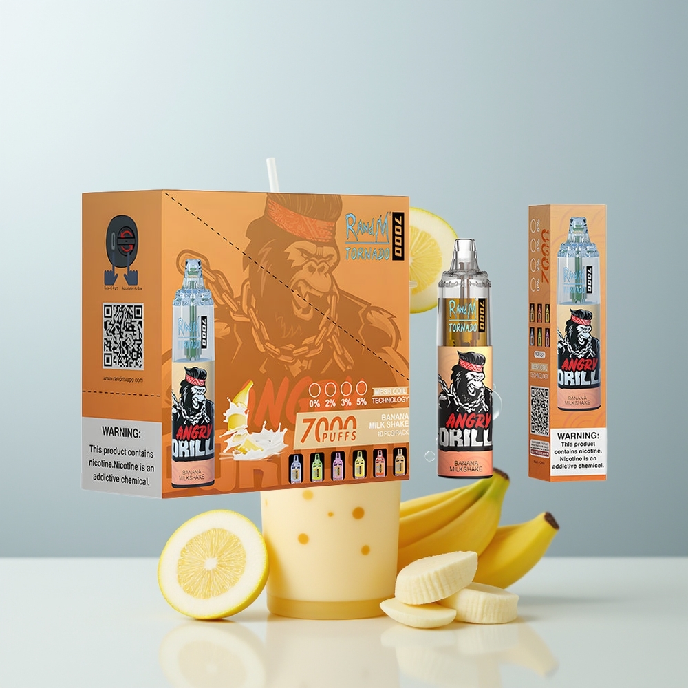 RandM Fumot Tornado 7000 Pufova Banana Milkshake 14 ML E-tekućina Mesh Coil