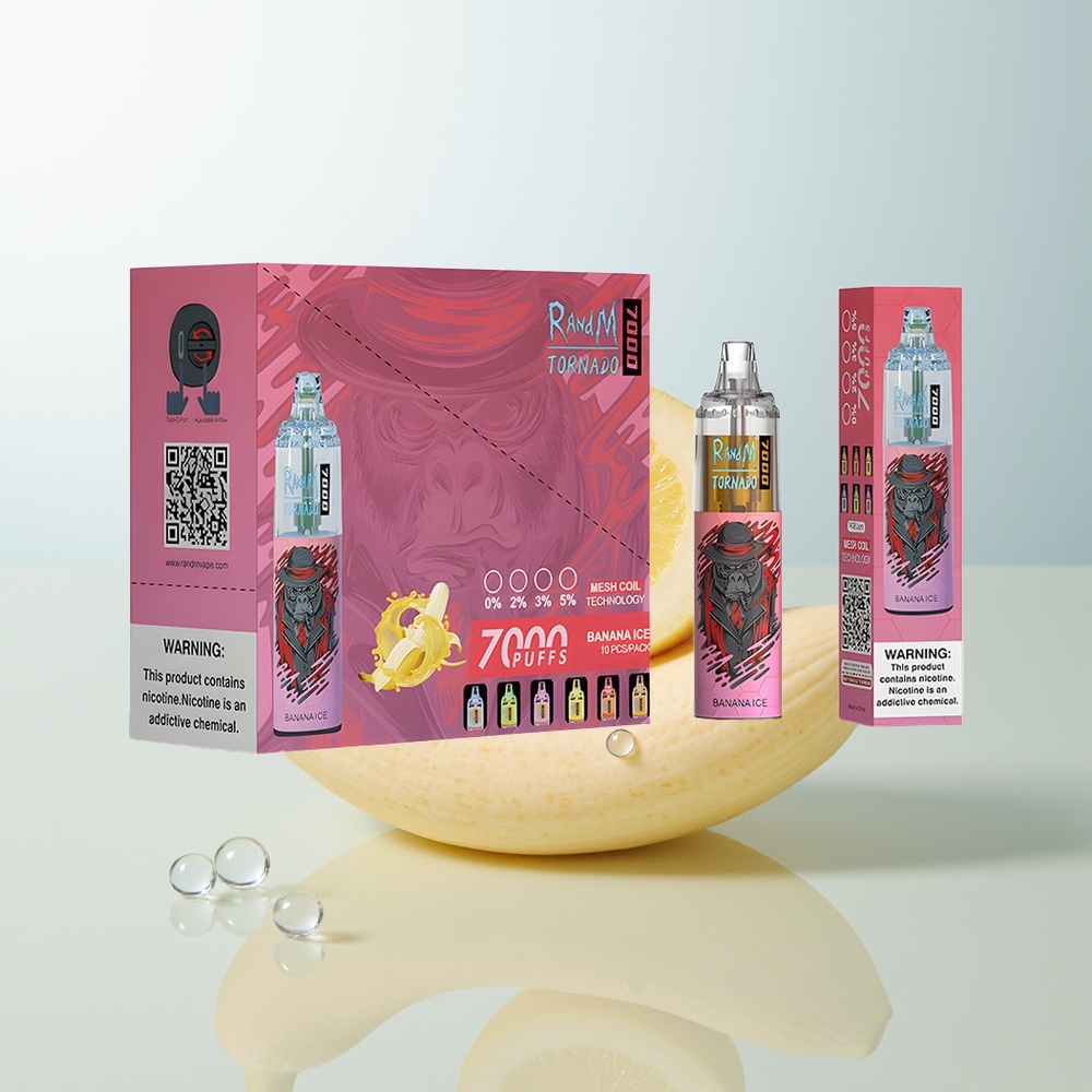 RandM Fumot Tornado 7000 Pufova Jednokratna Vape Banana Led (14ML Mesh Coil)