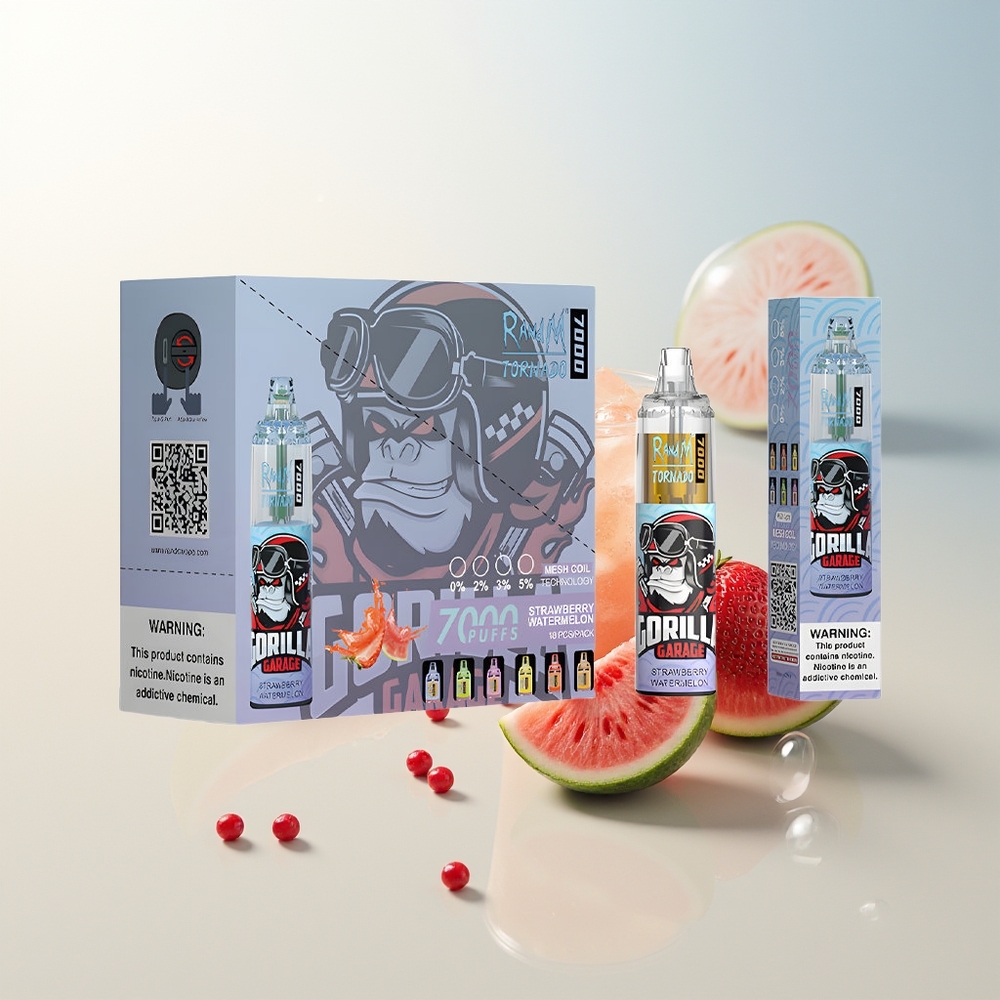 RandM Fumot Tornado 7000 Pufova Jednokratna Vape Jagoda Lubenica 14 ML E-tečnost Mesh Coil