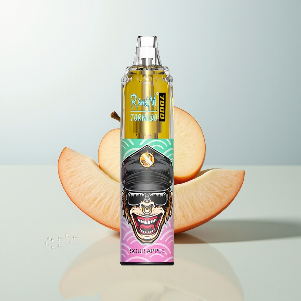 RandM Fumot Tornado 7000 Pufova Jednokratna Vape Kisela Jabuka 14 ML E-liquid RGB Light
