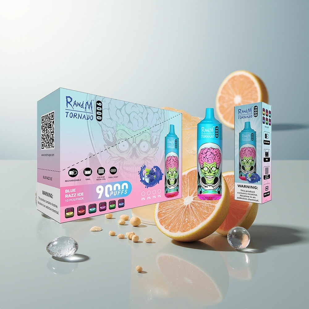 RandM Fumot Tornado 9000 Puffs Crni Zmaj Led