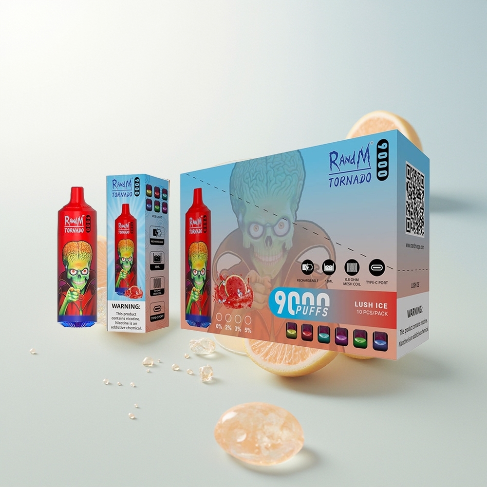 RandM Fumot Tornado 9000 Puffs Lješnjak Led Kombinacija s RGB Display