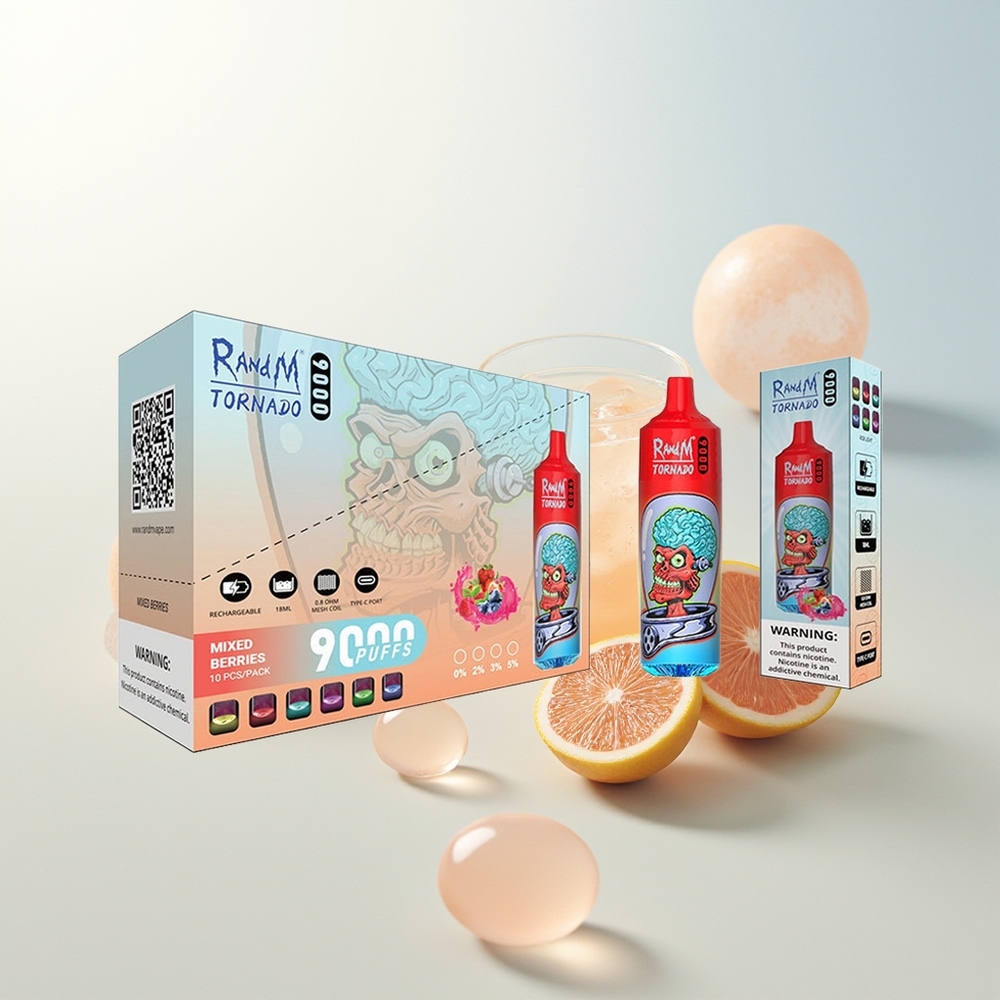 RandM Fumot Tornado 9000 Pufova Fruških Bobica s RGB Displayom