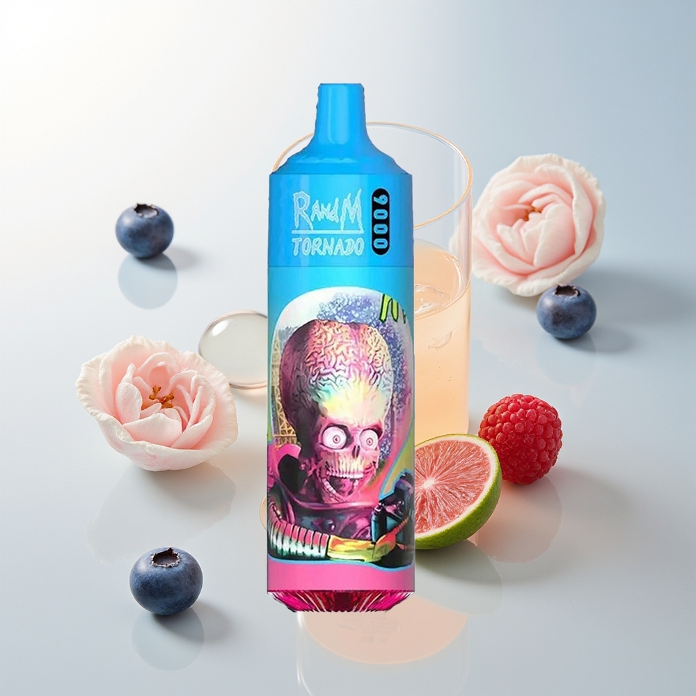 RandM Fumot Tornado 9000 Pufova Jednokratna Vape Borovnica-Kisela Malina s RGB Displayom