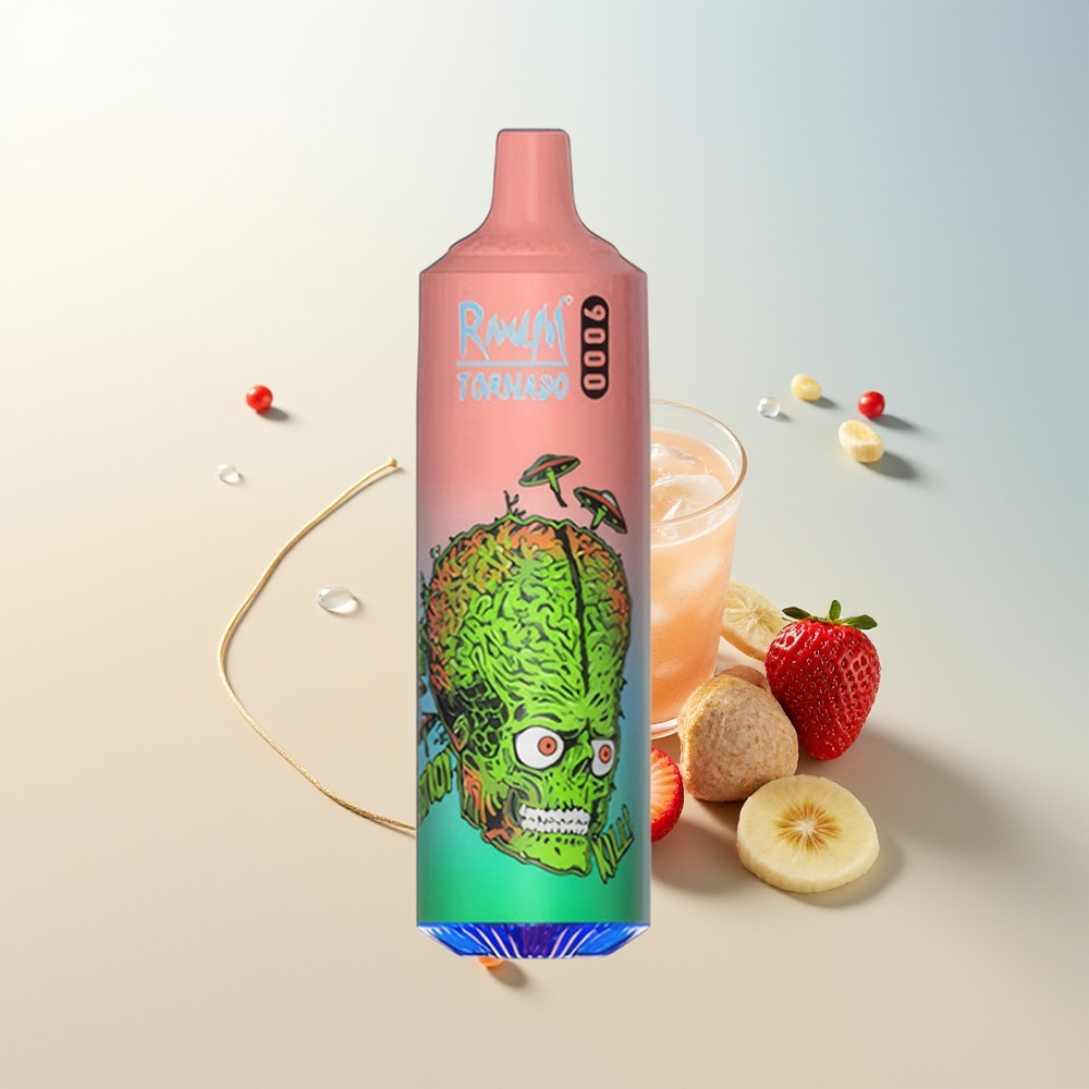 RandM Fumot Tornado 9000 Pufova Jednokratna Vape Jagoda Banana s RGB Displayom