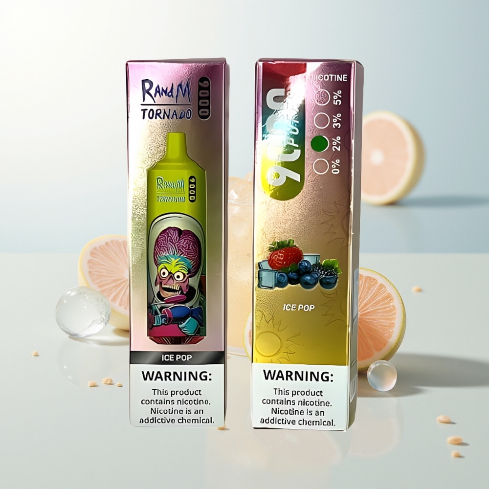 RandM Fumot Tornado 9000 Pufova Jednokratna Vape Ledeni Sladoled s RGB Displayom i Mesh Coilom