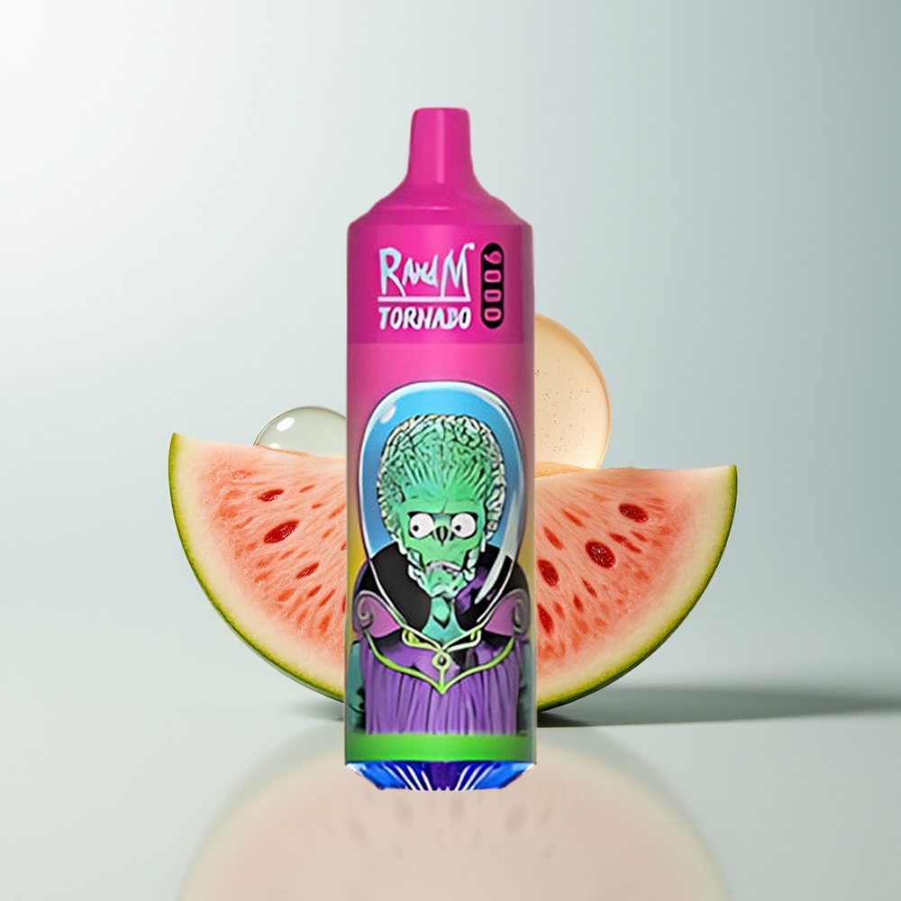 RandM Fumot Tornado 9000 Pufova Jednokratna Vape Lubenica Bubica Gumica s RGB Displayom i Mesh Coilom