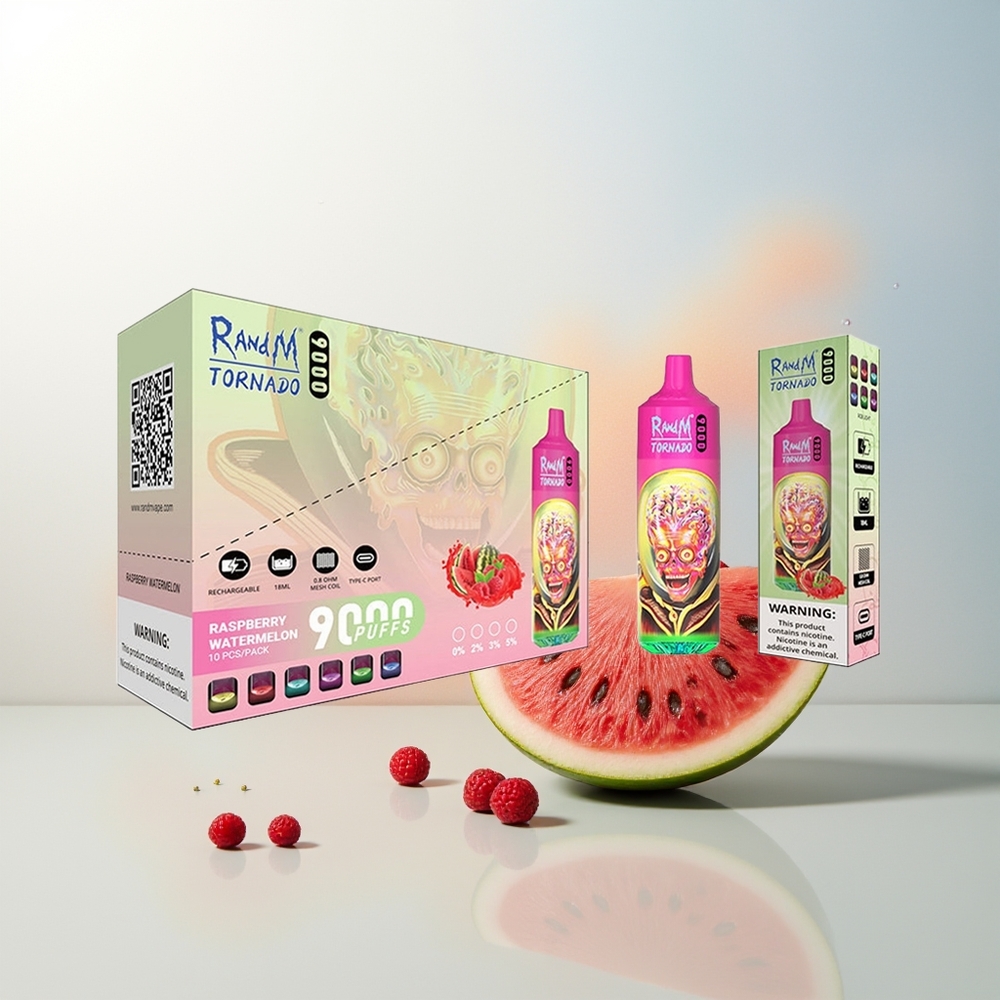 RandM Fumot Tornado 9000 Pufova Malina Lubenica Rechargeable RGB Display