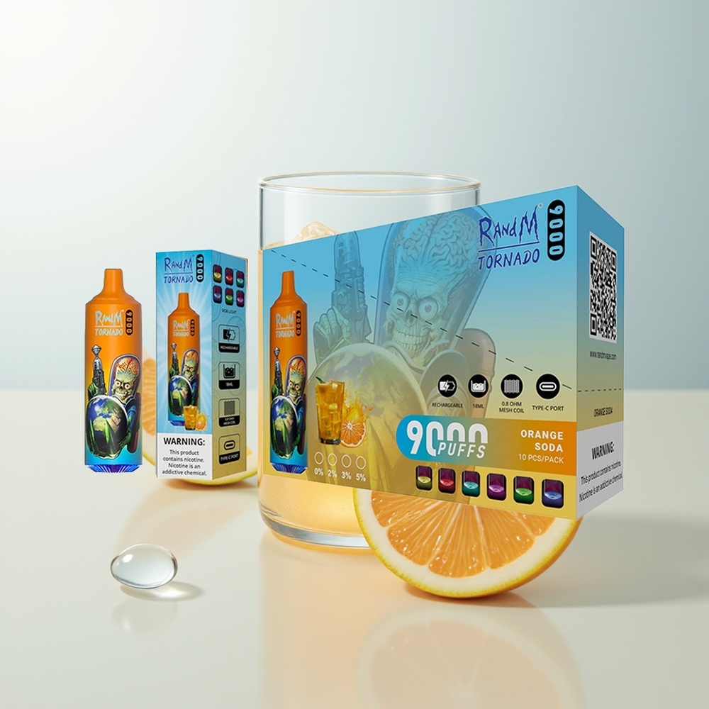 RandM Fumot Tornado 9000 Pufova Narančasta Soda s RGB Displayom